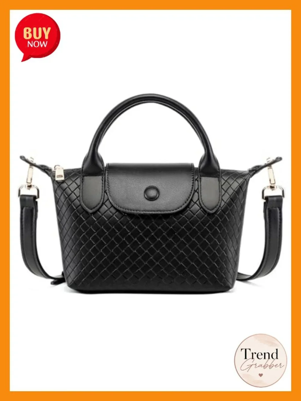 Small Vegan Leather Woven Handbag Crossbody Satchel Top Handle Purse